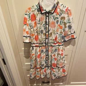Kate Spade Floral Dress with Black Trim